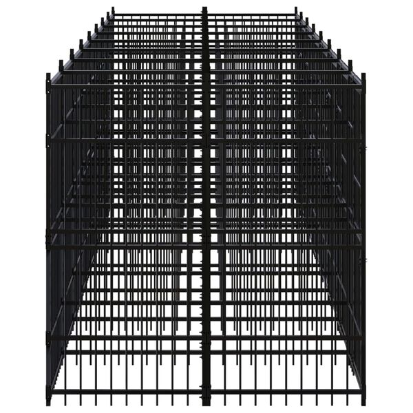 vidaXL Lauko voljeras &scaron;unims, plienas, 14,75m&sup2;