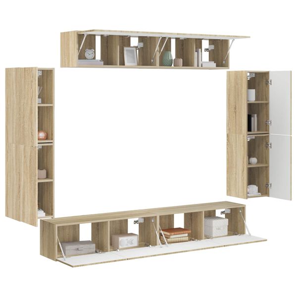 vidaXL Televizoriaus spintelė 8 pcs Sonoma ąžuolas