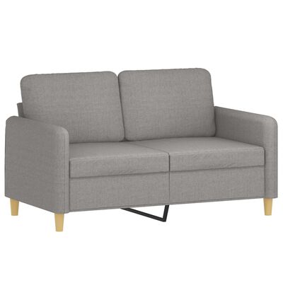 vidaXL Dvivietė sofa su pagalvėmis, šviesiai pilka, 120cm, audinys