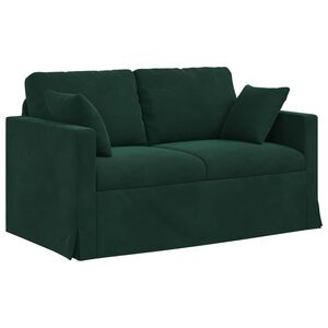 vidaXL Sofa Tamsiai žalia 138 x 78 x 80 cm Aksomas