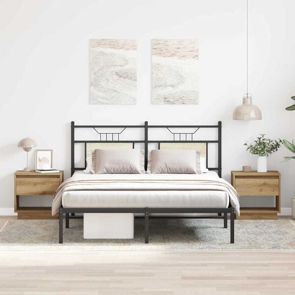 vidaXL Naktinis staliukas 2 pcs Amatininkų ąžuolas 45 x 34 x 44 cm