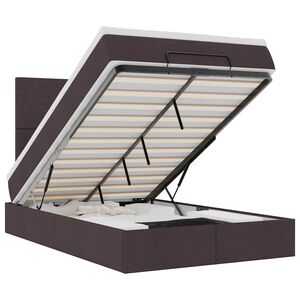 vidaXL Osmanų lovos rėmas su čiužiniu, rudas, 120x190 cm, audinys