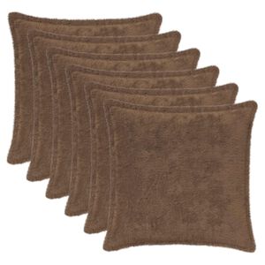 vidaXL Pagalvėlės užvalkalas 6 vnt. HOUTEN &Scaron;viesiai rudas 30 x 30 cm