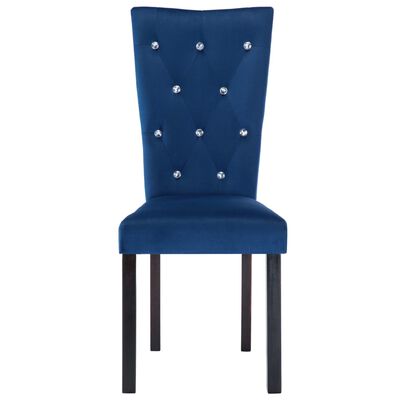 vidaXL Valgomojo kėdės, 4vnt., tamsiai mėlynos, aksomas