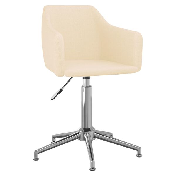 vidaXL Pasukamos valgomojo kėdės, 2vnt., kreminės spalvos, audinys