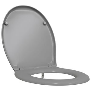 vidaXL Tualeto sėdynė Pilka 47 x 37 x 4 cm Duroplastas