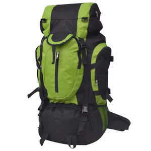 vidaXL Turistinė kuprinė, XXL, 75 l, juoda/žalia