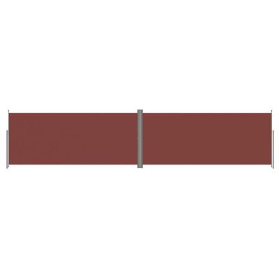 vidaXL Ištraukiama šoninė pertvara, rudos spalvos, 220x1000cm