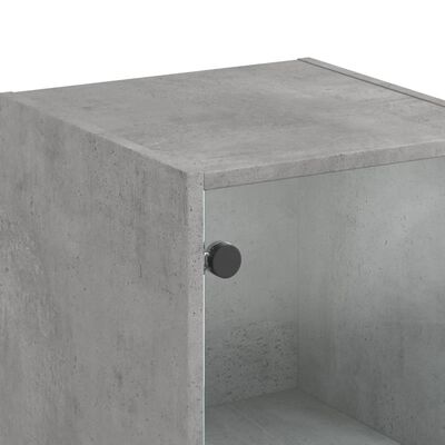 vidaXL Komoda su stiklinėmis durelėmis, betono pilka, 35x37x142cm