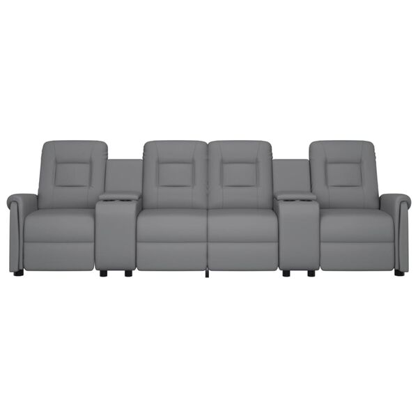 vidaXL Keturvietis atlo&scaron;iamas masažinis krėslas, pilkas