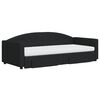 vidaXL Lova su ištraukiama dalimi/stalčiais, juoda, 90x200cm, audinys
