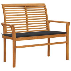 vidaXL Sodo suoliukas su antracito spalvos pagalvėle, 112cm, tikmedis
