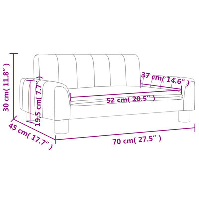 vidaXL Vaikiška sofa, juodos spalvos, 70x45x30cm, audinys