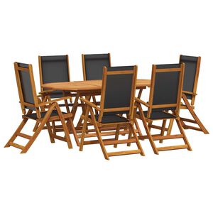vidaXL Lauko valgomojo baldų komplektas, 7d., akacijos masyvas