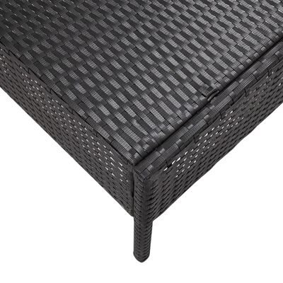 vidaXL Sodo sofos komplektas su pagalvėlėmis, 5 dalių, juodas, ratanas