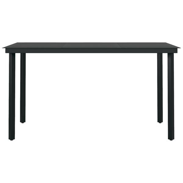 vidaXL Sodo valgomojo baldų komplektas, 5 dalių, pilkas ir juodas