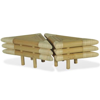 vidaXL Naktinis staliukas, 2vnt. 60x60x40cm, natūralios sp., bambukas