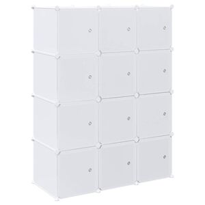 vidaXL Storage Cube Organizer su 12 kubelių ir pakabinamų strypų PP