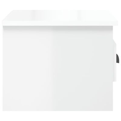 vidaXL Sieninė naktinė spintelė, balta, 41,5x36x28cm, blizgi