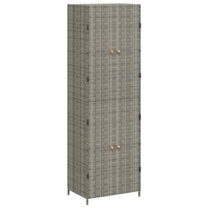 vidaXL Sodo spintelė daiktams, pilka, 59x40x180cm, poliratanas