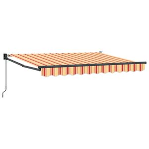 vidaXL Rankinė sulankstoma markizė Geltona, oranžinė ir balta