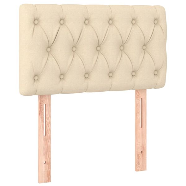 vidaXL Galvūgalis su LED, kreminės spalvos, 80x7x78/88cm, audinys