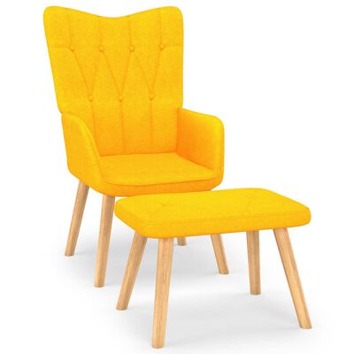 vidaXL Poilsio kėdė su pakoja, garstyčių, audinys