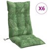 vidaXL Kėdės pagalvėlės, 6vnt., oksfordo audinys, su lapais