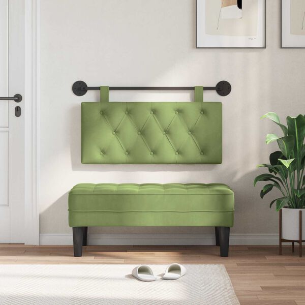 vidaXL Kabantysis galvūgalis &Scaron;viesiai žalia 90 x 55 x 7 cm Aksomas