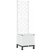 vidaXL Sodo vazonas su treliu ir ratais Balta 40 x 40 x 146 cm PP