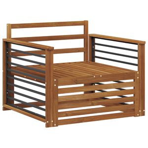 vidaXL 2 Vienetas Sofa su porankiais Kietos akacijos mediena Natūrali