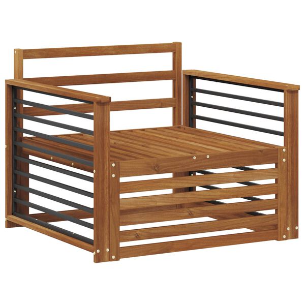 vidaXL 2 Vienetas Sofa su porankiais Kietos akacijos mediena Natūrali