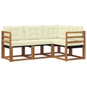 vidaXL Lauko sofos komplektas su pagalve 4 pcs Natūralus ir bežinis