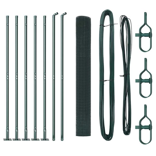 vidaXL Tvorelės stulpas Žalia 10 x 1 m (19 x 19 mm tinklas) Plienas