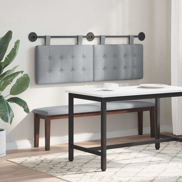 vidaXL Kabantysis galvūgalis &Scaron;viesiai pilka 150 x 55 x 5 cm audinys