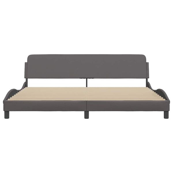 vidaXL Lovos rėmas, Dover, pilkos, 200x200 cm, dirbtinė oda