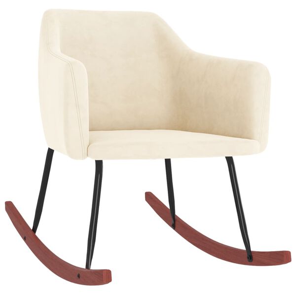 vidaXL Supama kėdė, kreminės spalvos, aksomas