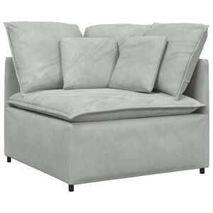 vidaXL Modulinė kampinė sofa su pagalvėlėmis, &scaron;viesiai pilka, 100 cm