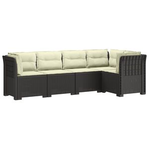 vidaXL 5-vietė sodo sofa su pagalvėlėmis Rataninio i&scaron;vaizdos PP