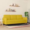 vidaXL Trivietė sofa, geltonos spalvos, 180cm, aksomas