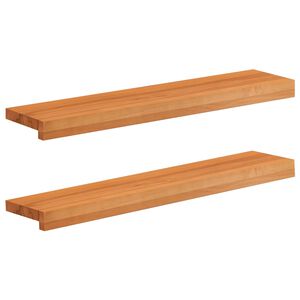vidaXL Langų palangės 2 vnt. &Scaron;viesiai rudas 70 x 15 x 2 cm