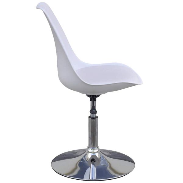 vidaXL Pasukamos valgomojo kėdės, 2vnt., baltos spalvos, dirbtinė oda