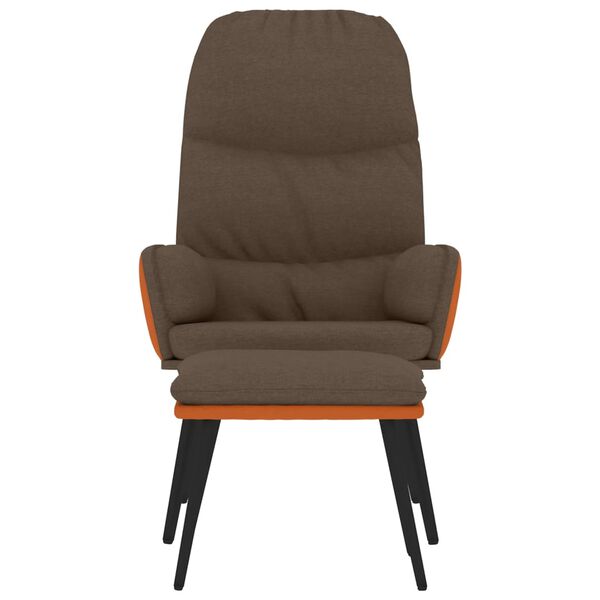 vidaXL Poilsio kėdė su taburete, rudos spalvos, audinys