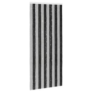 vidaXL Vabzdžių Užuolaida i&scaron; Chenille Pilka ir juoda 100 x 230 cm