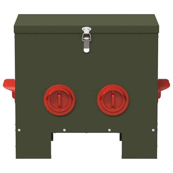 vidaXL Vištų lesykla Alyvuogių žalia 40,5 x 25 x 38 cm