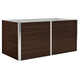 vidaXL Pakeltas sodo lovelis, rudas, 160x88x77cm, galvan. plienas