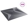 vidaXL Sienų plok&scaron;tės 48 pcs Star Pilkas 50 x 50 cm XPS Putplastis