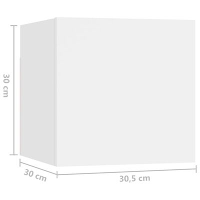 vidaXL Naktinės spintelės, 2vnt., baltos, 30,5x30x30cm, MDP