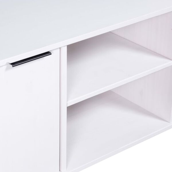 vidaXL Televizoriaus spintelė New York, balta, pušies medienos masyvas