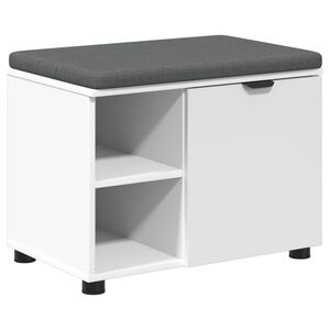 vidaXL Koridoriaus suolas su pagalve su lentyna Baltas 60 x 38 x 46 cm